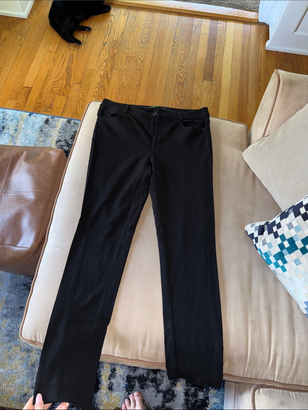 Lauren Ralph Lauren Black Straight-Leg Pants
